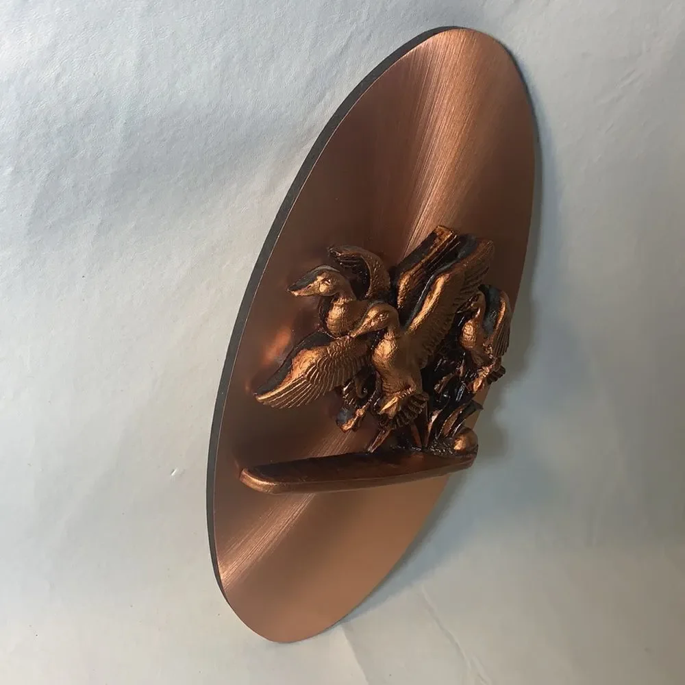 Copperama INC By Victor Vintage Ducks Flying Pond 3 D Copper Art 1970’s  Copper